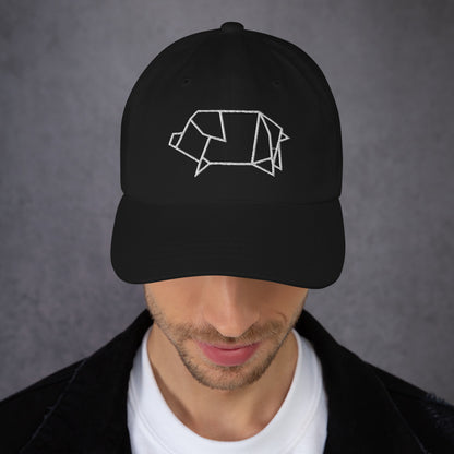 Pig (white) - Origami Series - Cap
